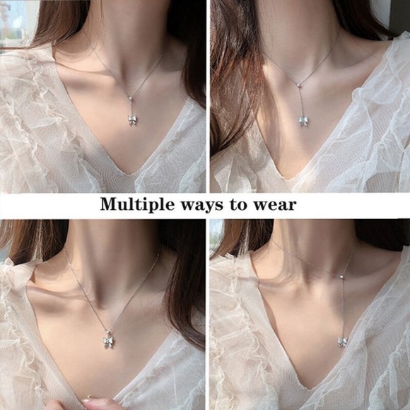 Diamond Butterfly Pendant Necklace - Picture 2 of 7